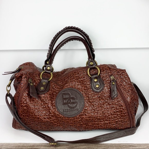 BCBGeneration Handbags - BCBGeneration Faux Reptile Braided Handle Hobo Bag